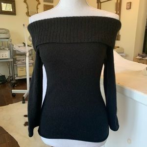 LUXE Arden B. Cashmere Off-Shoulder sweater